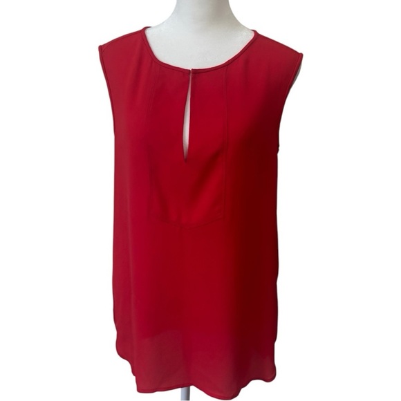 J.Crew Red Drapey Keyhole Top - Picture 2 of 8